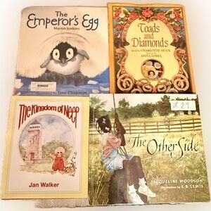 Set of 4 Illustrated Children’s Picture Books  Library Author Signed Reading